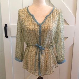Sheer Fitted Blouse Size S